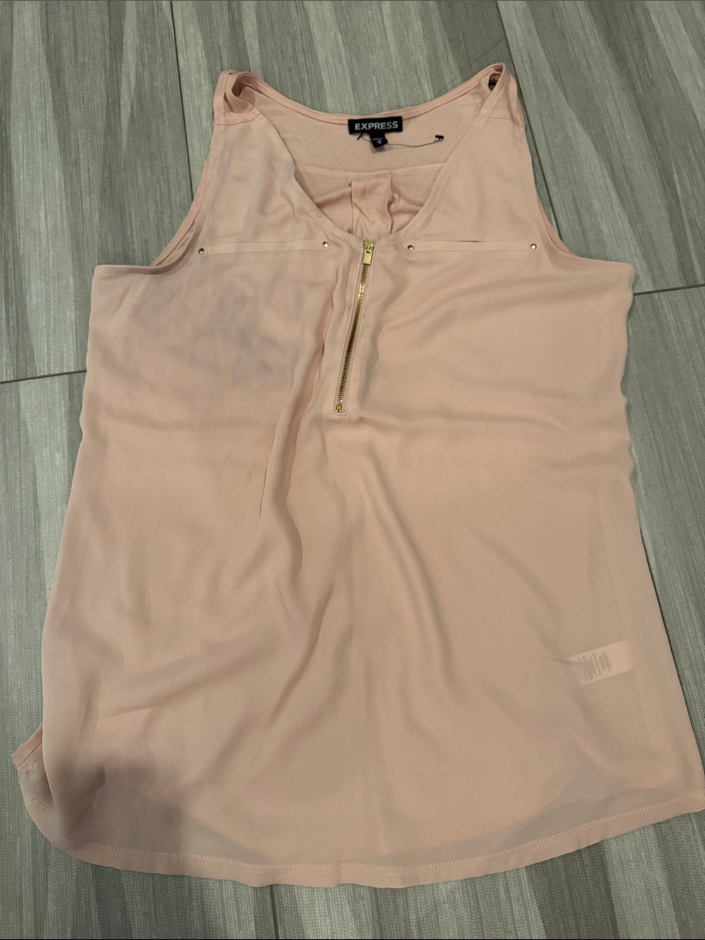 Express Blush Pink Zip-Front Sleeveless Tank